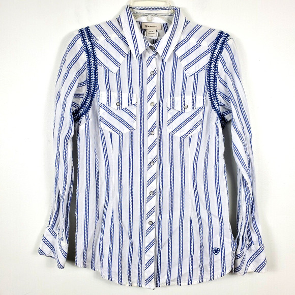 Ariat Womens Angie Button Up Western Shirt Embroidered Long Sleeve White Size M - Picture 2 of 13